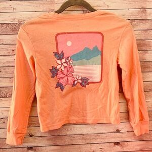 Roxy Orange Long Sleeve Tee with Graphic Design